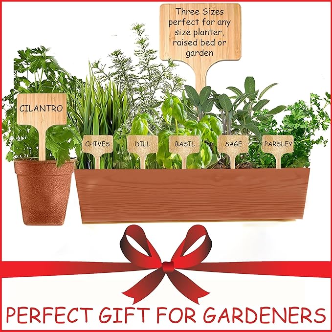 100 Pack 4.5 Inch Tall Plant Labels Garden Markers Plant Name Tags Great Holiday Gift for Plant Lovers and Gardeners Easy to See Writing Area with Full Size Marker