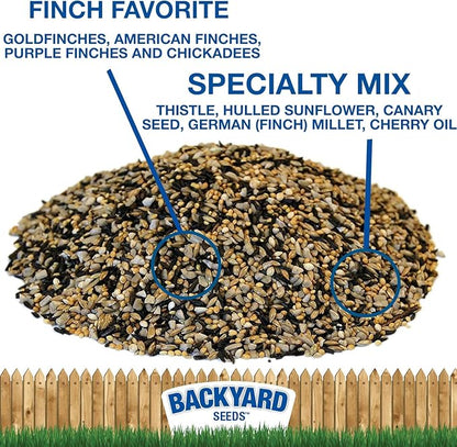 CountryMax Backyard Seeds Finch & Small Songbird Frenzy 20lbs - Premium Nyjer Thistle Seed Blend for Finch Feeders, Small Bag of Wild Bird Food