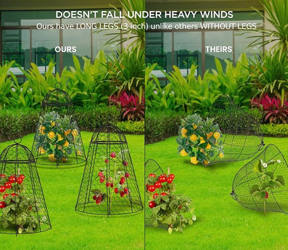 boldworks Garden Cloches for Plants Chicken Wire Cages to Protect from Animals Outdoor Extra Large Rustproof Thicker and Finer Mesh 12" x 20" Pack of 12
