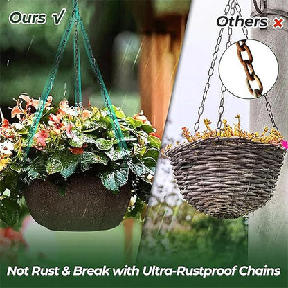 Hanging Planters for Intdoor Plants,3 Pcs12 Inch Hanging Baskets for Plants Outdoor with Rustproof Chain,Breathable Hanging Pots for Orchids Ferns Balcony Porch Decor L 3pcs