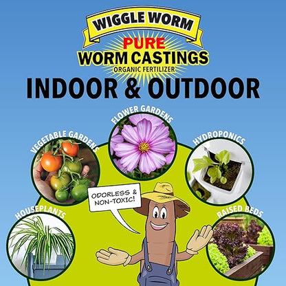100% Pure Organic Mineral-Dense Worm Castings Fertilizer in Resealable Zipper Pouch, 4.5lbs - Improves Soil Fertility and Aeration for Growing Better Houseplants, Veggies, and More, 2 Pack