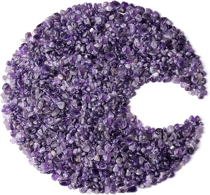 ZHIYUXI Amethyst Crystal Chips Fish Tank Gravel Vase Filler Stones Bulk Crushed Crystals Gemstone Polished Natural Quartz Stone Healing Crystals Glass Stones Fish Rocks
