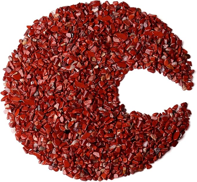 ZHIYUXI Red Jasper Crystal Chips Fish Tank Gravel Vase Filler Stones Crushed Crystals Gemstone Polished Healing Crystals Natural Quartz Stone 0.44lbs