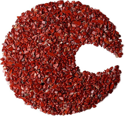 ZHIYUXI Red Jasper Crystal Chips Fish Tank Gravel Vase Filler Stones Crushed Crystals Gemstone Polished Healing Crystals Natural Quartz Stone 0.44lbs