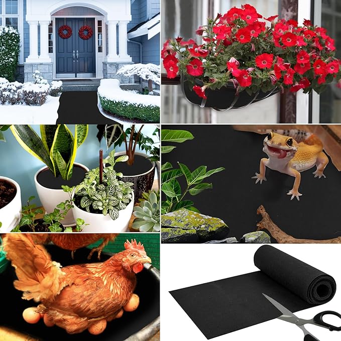 16x80 Inch Fabric Planter Liner Non Woven Plant Felt Roll Black Coco Alternative Coconut Basket Replacement Easy to Cut for Hanging Flower Basket Window Box