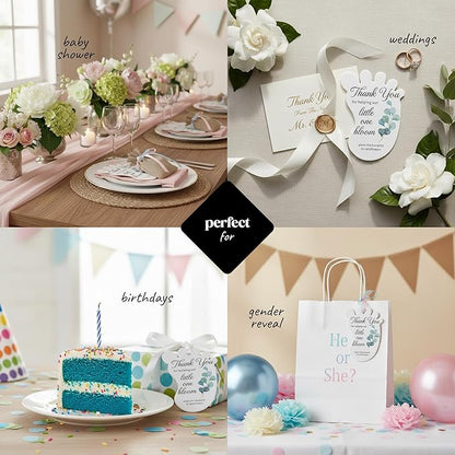 Footprint-Shaped Seed Paper – 12 pcs Green Shower Favors for Guests with Wildflower Seeds, Writable & Plantable, Gender Reveal, Birthday Gifts for Guest