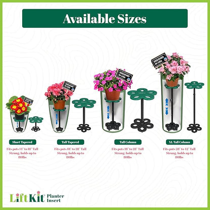 XL Tall Column Plant Riser Fill Bottom of Tall Flower Pots and XL Plant Containers | Indoor and Outdoor (20-34" Rise, 10" Base, 10" Top)