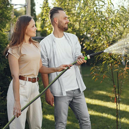 WORKPRO Garden Hose 5/8 IN x 10 FT, Heavy Duty, Flexible, Lightweight Water Hose with 360° Rotation Handle, 3/4" GHT Solid Brass Fittings, for Outdoor, Lawn, Garden & Yard, Car Wash