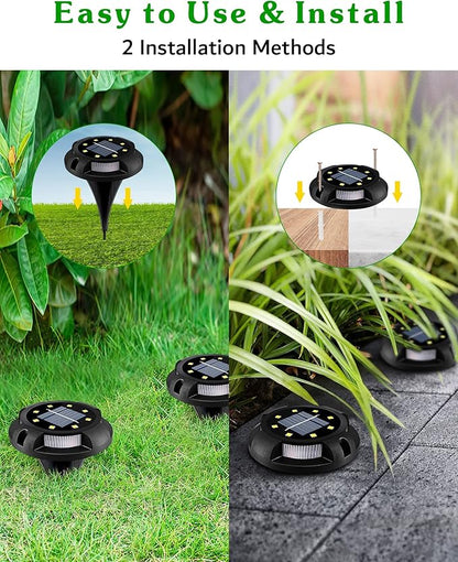 Biling Solar Pathway Lights Outdoor Uplight Sidelight, 12 Packs Blue Bright Solar Ground Lights Waterproof for Yard Walkway Garden Halloween Decorations