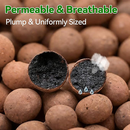 Zeedix 3QT Leca Clay Pebbles for Plants, 4mm-16mm Clay Balls Hydroton Leca Balls for Hydroponic Growing Gardening Orchids Drainage Decoration Aquaponics