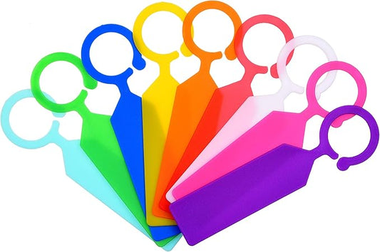 Plastic Garden Hanging Plant Tags 100pcs 11x2.5cm - Kare & Kind 100x Ring Tag Hanging Plant Labels - Colorful Plastic Plant Hook and Tree Tags