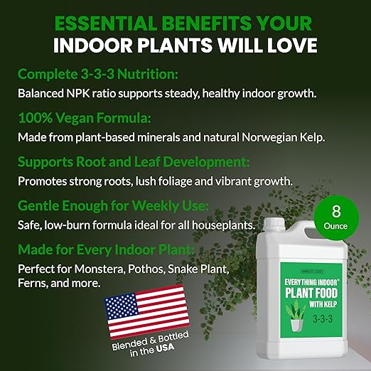 Humboldts Secret Everything Indoor Plant Food | 3-3-3 All Purpose Liquid Fertilizer with Norwegian Kelp | Supports Growth and Strong Roots | Nutrients for Houseplants & Indoor Plants | 32 Ounce
