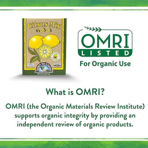 Down To Earth All Natural Fertilizers Organic Citrus Mix - Plant Food for Lemons, Limes, Oranges and Avocados 6-3-3, 1 lb