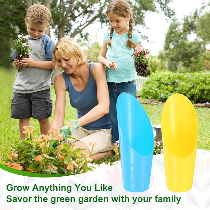 18-Pack Bonsai Soil Scoops, Plastic Garden Soil Scoops Bucket Shovel Potting Scoopers for Transplanting/Flower Planting/Plant Succulent, Colorful Small Gardening Tools [Multicolor]