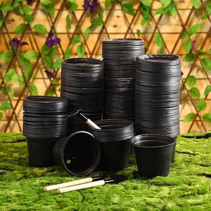 Hushee 1500 Pcs Plastic Plants Nursery Pots - Seed Starting and Seedling Planters With Drainage Holes for Indoor Outdoor Flower Transplanting