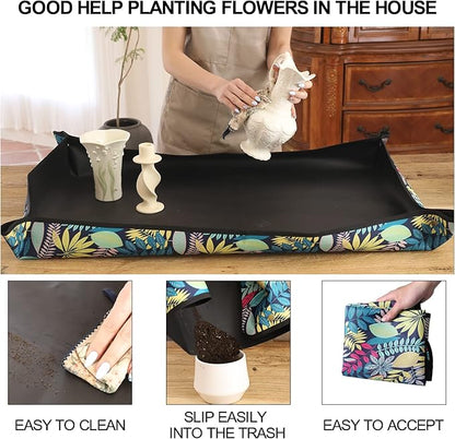 Plant Repotting Mat for Plants, Gardening Hand Tools for Gardeners, Oxford Printed Cloth, 29.5x29.5in(75x75cm)