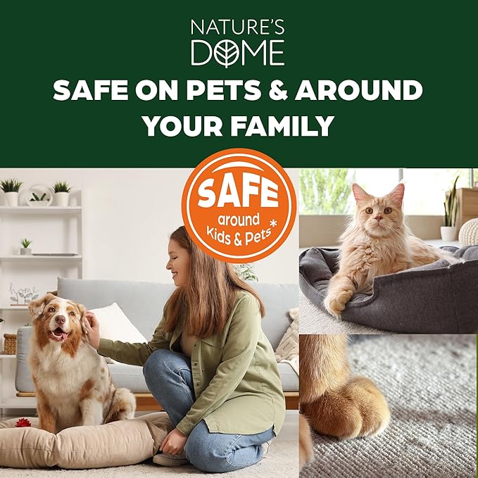 Nature’s Dome Peppermint Flea & Tick Spray – 16 oz – Kills & Repels Fleas, Ticks, Larvae & Eggs – Plant-Based Pest Control – Safe for Pets, Kids & Plants – Ready-to-Use (16 Oz, Peppermint)