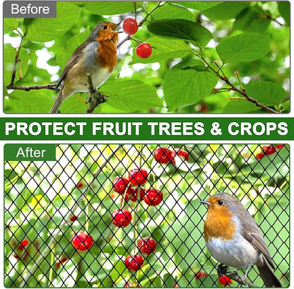 DQS Bird Netting - 25'x50' Heavy Duty with 1' Square Mesh, Poultry Netting for Chicken Coop Roof, Garden Protection, Nylon Mesh for Fruit Trees, Bushes