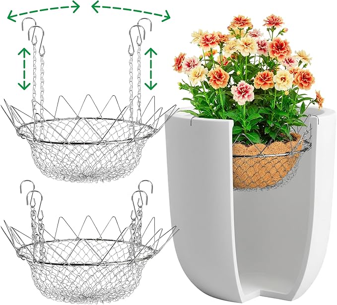 Pack 2 Adjustable Planter Insert for Pots Any Height, Plant Risers for 12-18" Wide Top Opening Pots,Wedding & Party Decor