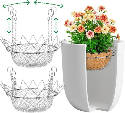 Pack 2 Adjustable Planter Insert for Pots Any Height, Plant Risers for 12-18" Wide Top Opening Pots,Wedding & Party Decor