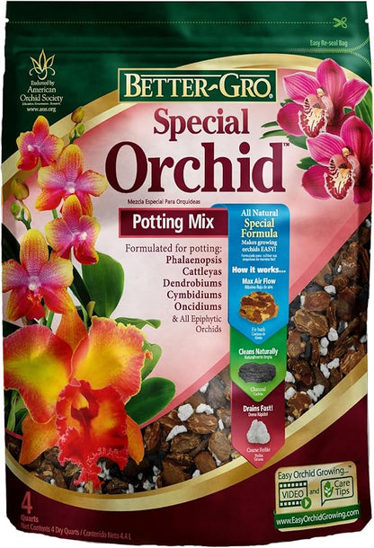 Better-Gro Sphagnum Moss - 100% Natural, Long-Fiber Moss for Orchids, Ferns, and Host & Better-Gro Special Orchid Mix - Premium Grade Orchid Bark Potting Mix for Potting, Repotting, Enhanced