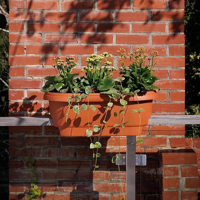 Bloem Deck Balcony Rail Planter: 24" - Terra Cotta