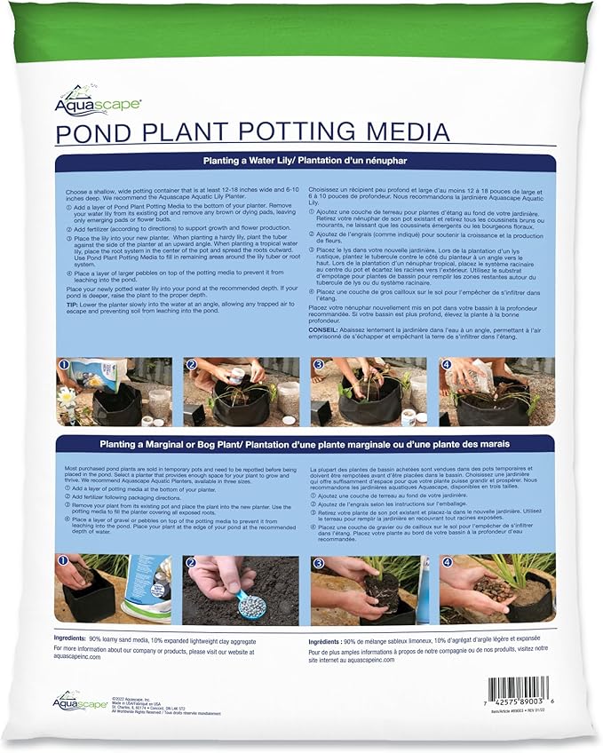 Aquascape Pond Plant Potting Media, Nutrient-Rich Aquatic Soil for Water Gardens, Supports Strong Root Growth, 432 Cubic Inches, 89003