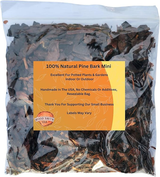 Premium Mini Orchid Bark for Plants, Wood Chips for Gardens, Orchid Bark Mulch, Ideal Orchid Bark for Potting Mix, A Beautiful Natural Brown Mulch 2 Quarts