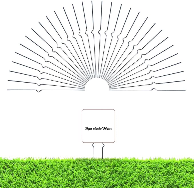 30 Pieces Yard Sign Stakes,16" Metal Yard Stakes for Corrugated Plastic Signs Halloween Tombstone Christmas Thanksgiving Yard Signs Holder