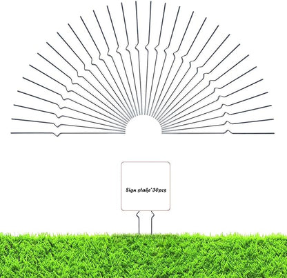30 Pieces Yard Sign Stakes,16" Metal Yard Stakes for Corrugated Plastic Signs Halloween Tombstone Christmas Thanksgiving Yard Signs Holder