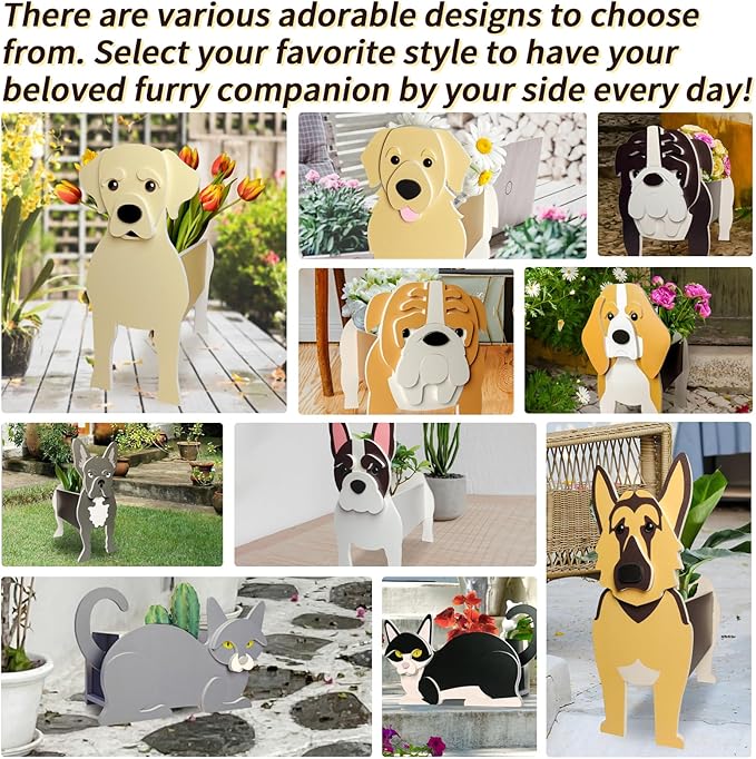 Dairy Cow Planter, Cute Animal Shape Flower Planters, Plant Pots for Indoor/Outdoor Garden Decor, Unique Gifts/Souvenirs for Pet Lovers (Large)