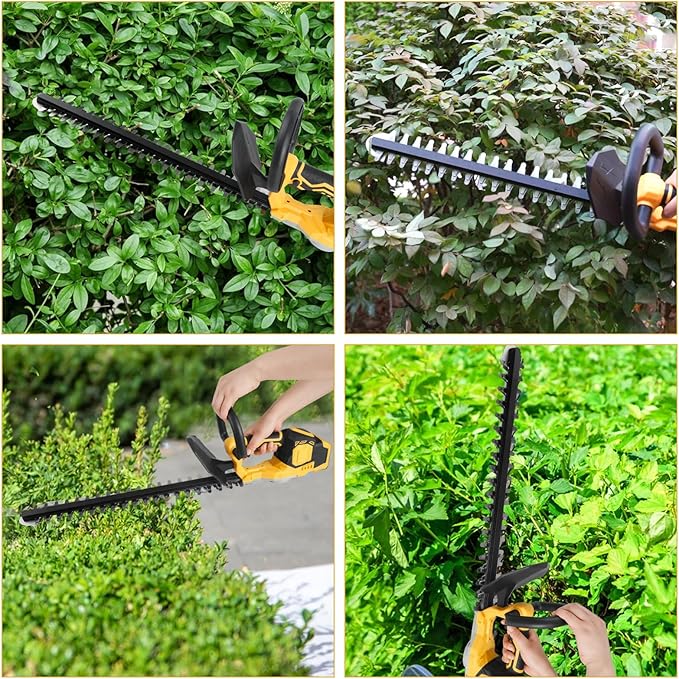 JOJOCY Cordless Hedge Trimmer, 20" Brushless Shrub Trimmer with 3-Speed Settings, Dual-Action SK5 Blade, Safety Lock, Tool Only (for DeWalt)