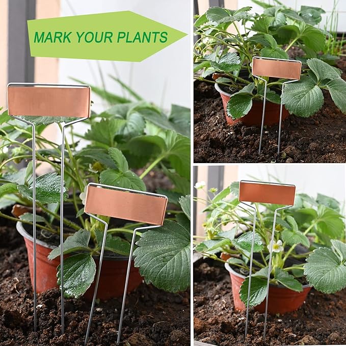 30-Pack Copper Plant Markers Metal Plant Labels 6in&10inch Plant Markers for Outdoor Plants, Garden Markers Plant Labels for Seedlings Herbs Flowers Vegetables Tree Tags Gardening Gifts