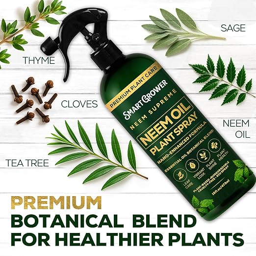 Neem Oil Spray for Plants Botanical Blend – Plant Wash with Natural Essential Oils, Simple Ready-to-Use Plant Spray for Gardens, Houseplants, Indoor & Outdoor Plants – 16 oz