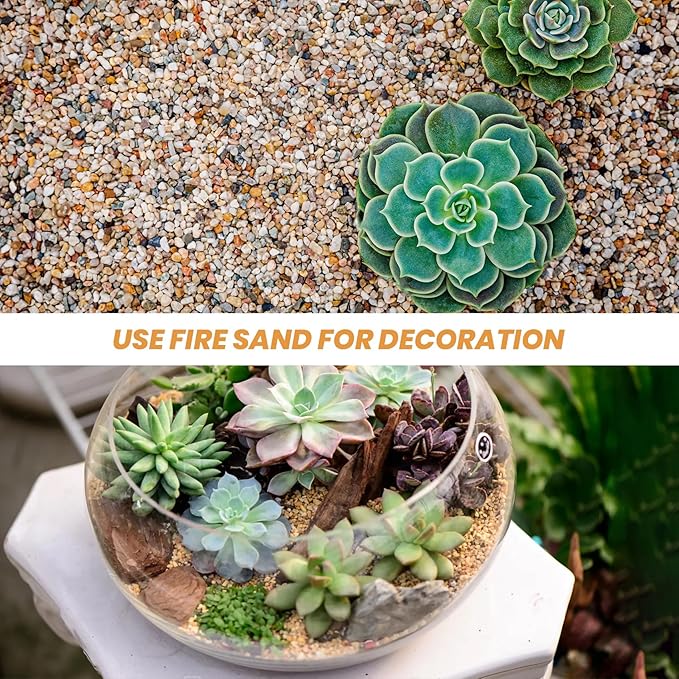 Mr. Fireglass Natural Silica Sand for Fire Pits, Fireplaces, Garden and Landscape Decoration, Fireproof Base Layer Fire Sand Gas Fire Pits Filler Under Lava Rock or Fire Glass (14-20 Mesh,10 Pounds)