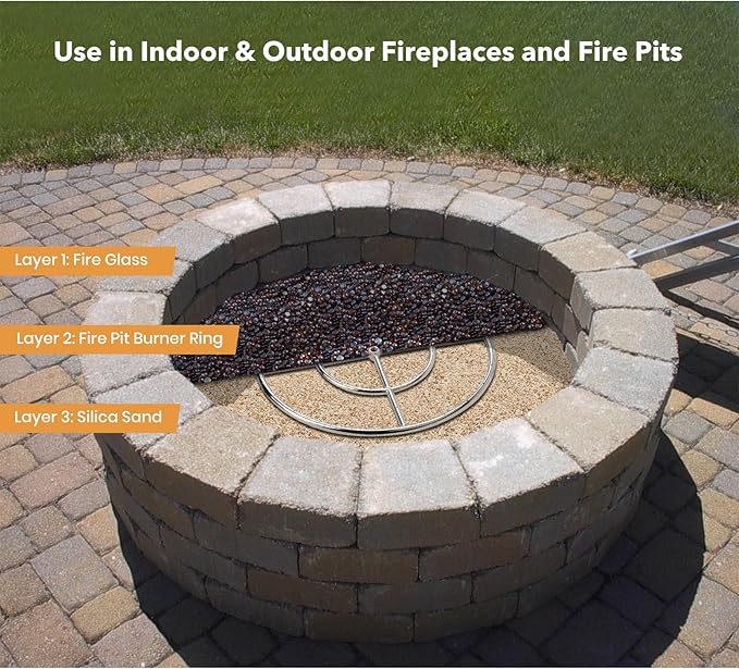 Mr. Fireglass Natural Silica Sand for Fire Pits, Fireplaces, Garden and Landscape Decoration, Fireproof Base Layer Fire Sand Gas Fire Pits Filler Under Lava Rock or Fire Glass (14-20 Mesh,10 Pounds)