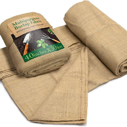 40" x30 Feet Gardening Burlap Roll - Multipurpose Natural Burlap Fabric, High Density Jute Fiber Material for Decorations, Center Pieces for Home, Rustic Party Décor