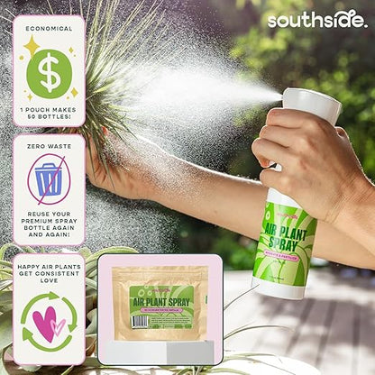 Southside Air Plant Fertilizer - 50 Concentrated Refills (Spray Bottle not Included) - Weekly Nourishment for Tillandsia - Economical Plant Food for Air Plants