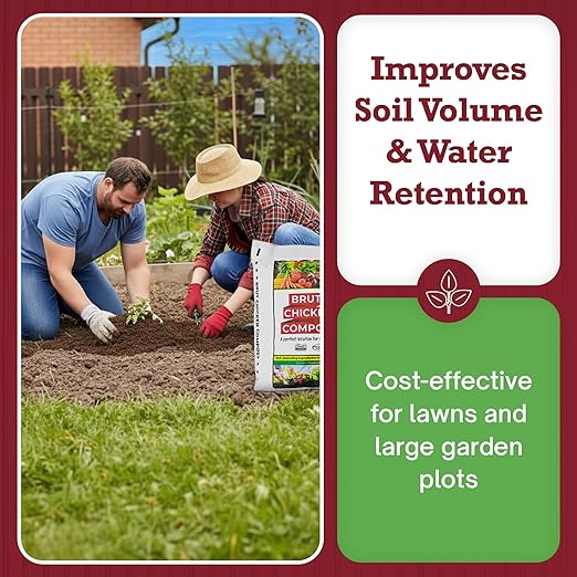 Brut Organic Chicken Compost 1 Cubic ft Nutrient Rich Fertilizer for Thriving Gardens Safe, Pure, and Effective Treatment (4 Pack)