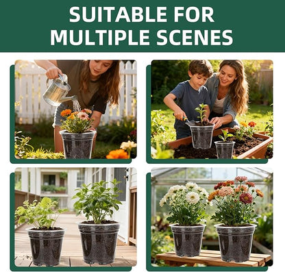 40 Pack10 & 8 Inch Large Clear Nursery Pots with Drainage,Plastic Ideal Seedling Pots and Plant Pots for Plants,Vegetables,Orchids,Aloe,Indoor Outdoor Use