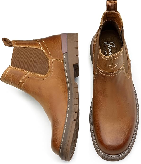 Jousen Chelsea Boots Casual Slip On Ankle Waterproof Mens Boots
