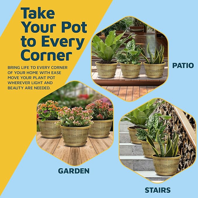 10-Inch Whiskey Barrel Planters Outdoor Pack of 20 - Durable Plastic Plant Pots for Indoor & Outdoor Use with Drainage & Saucer, Lightweight Rustic Barrel Planters for Flowers, Herbs & Small Plants