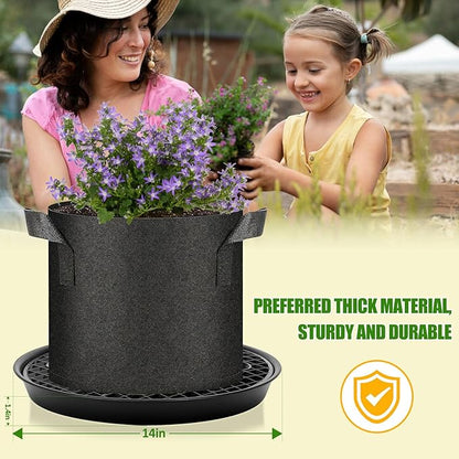 4 Pack Self-Watering Base for Fabric Pot,Auto-Irrigation Water Delivery System,14Inch Plastic Plant Saucer Stand for for Indoor-Outdoo and Grow Tents Greenhouses