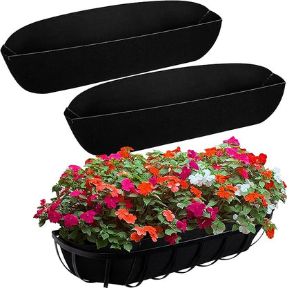 Adnee 3 pcs Fabric Window Box liners-30 inch Fabric Planter Basket Liner-Rectangle Felt Flower Pot Liners-Hanging Plant Basket Fiber Insert for Garden Wall Hanging Planter Flower Vegetables
