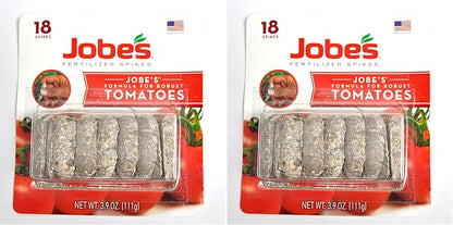 Jobe’s Fertilizer 06000, Spikes, for All Tomato Plants, 18 Spikes (Pack of 2)