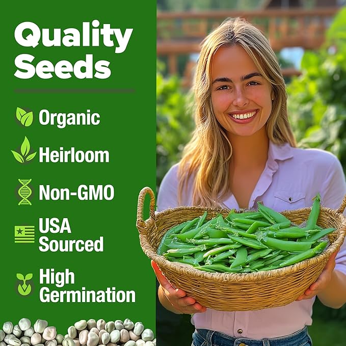 HOME GROWN Vegetable Seeds Non-GMO (Snap Pea, 1-Pack)