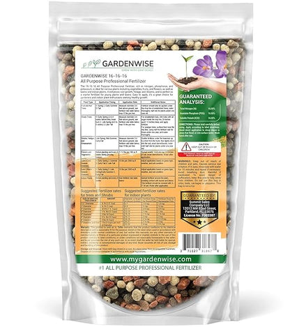 16-16-16 All Purpose Professional Fertilizer - Lawn & Flower & Tree & Shrub & Vegetable Garden Fertilizer (4 QUARTS)