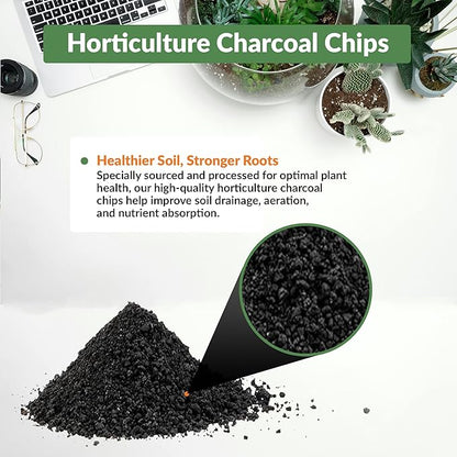 Old Potters Premium Horticultural Charcoal Chips, Natural Soil Amendment for Areation and Healthy Microbe and Plant Growth. (24 Quarts)