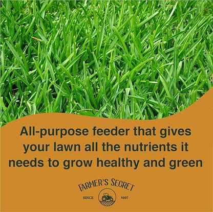 Farmer’s Secret Lawn Booster Fertilizer - Super Concentrated - All Around Fertilizer for all Types of Lawns and Turfs (32oz)