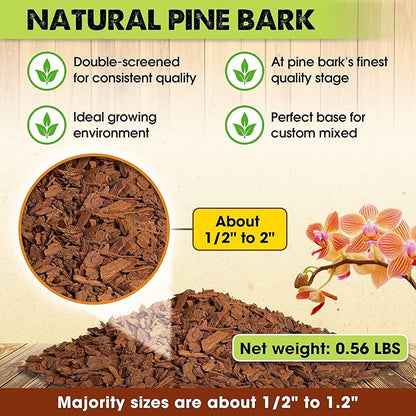 DUSPRO Recycle Orchid Bark Bulk for Plants, Optimal Texture Bark for Orchids Potting, Ideal Wood Chips for Plants (2 Quart)
